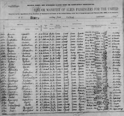 1907 (November) New Orleans, Louisiana Passenger Lists - 487 GREEK