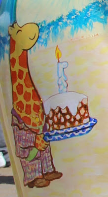Girth painted on Nextra-terrestrial giraffe Colchester Zoo - Ingrid Sylvestre