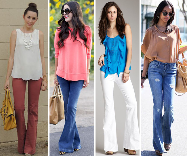 blusas para se usar com calça flare