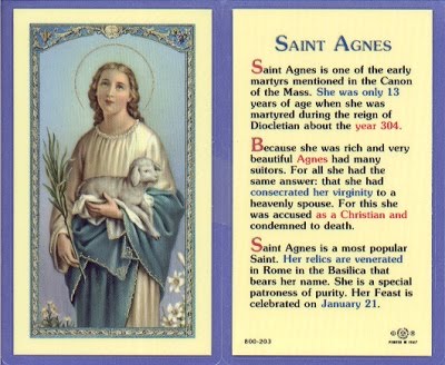 January 21 - St Agnes, virgin, martyr