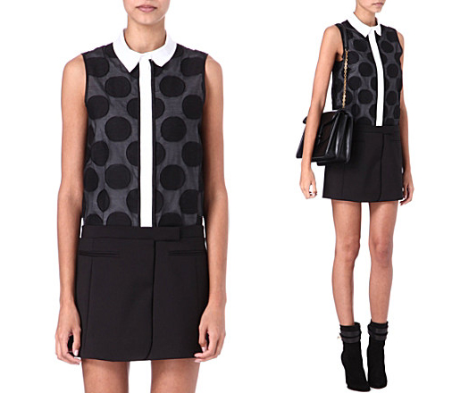 victoria beckham black dress white collar