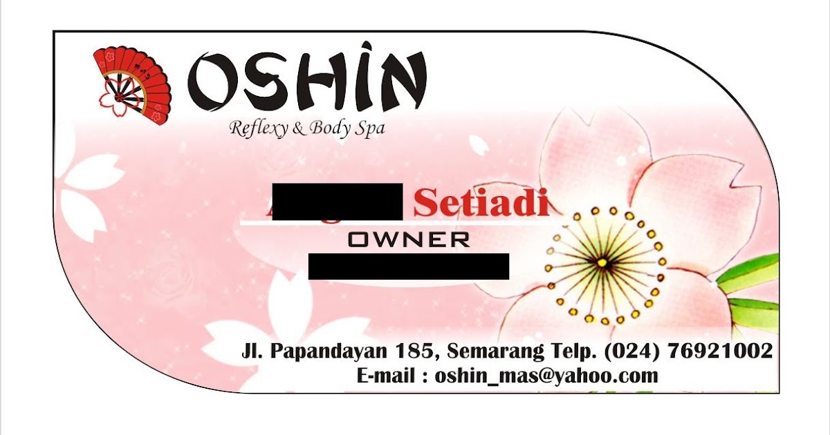 Contoh Desain Kartu Nama Oshin Refleksi dan Spa Informasi Lomba