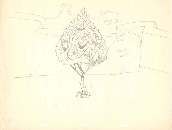 Alice in Wonderland Rose Tree Drawings