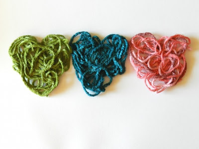 Corazones de lana para decorar