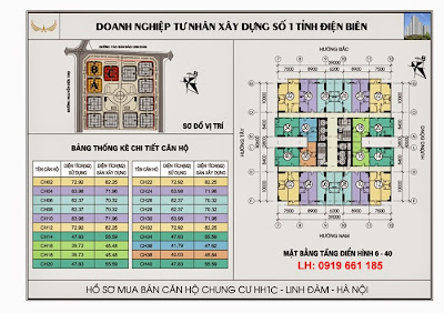 Sơ đồ chung cư HH1C Linh Đàm