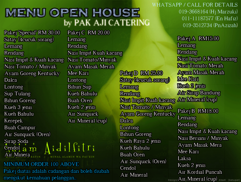 open house menu pak aji catering canopy menu open house untuk sambutan open house menu pak aji catering canopy menu open house untuk sambutan