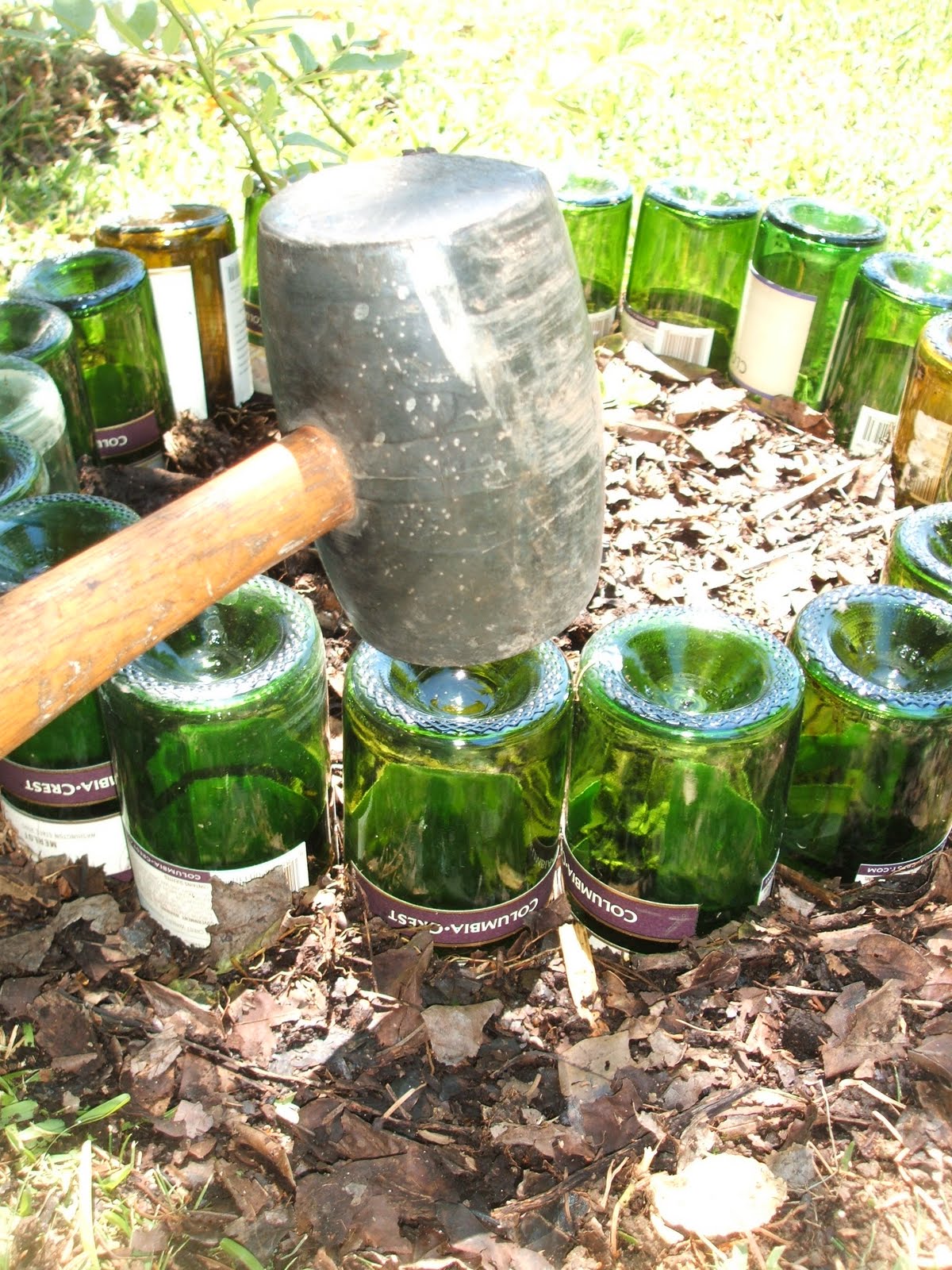 Frugal Garden Girl Wine Bottle Border
