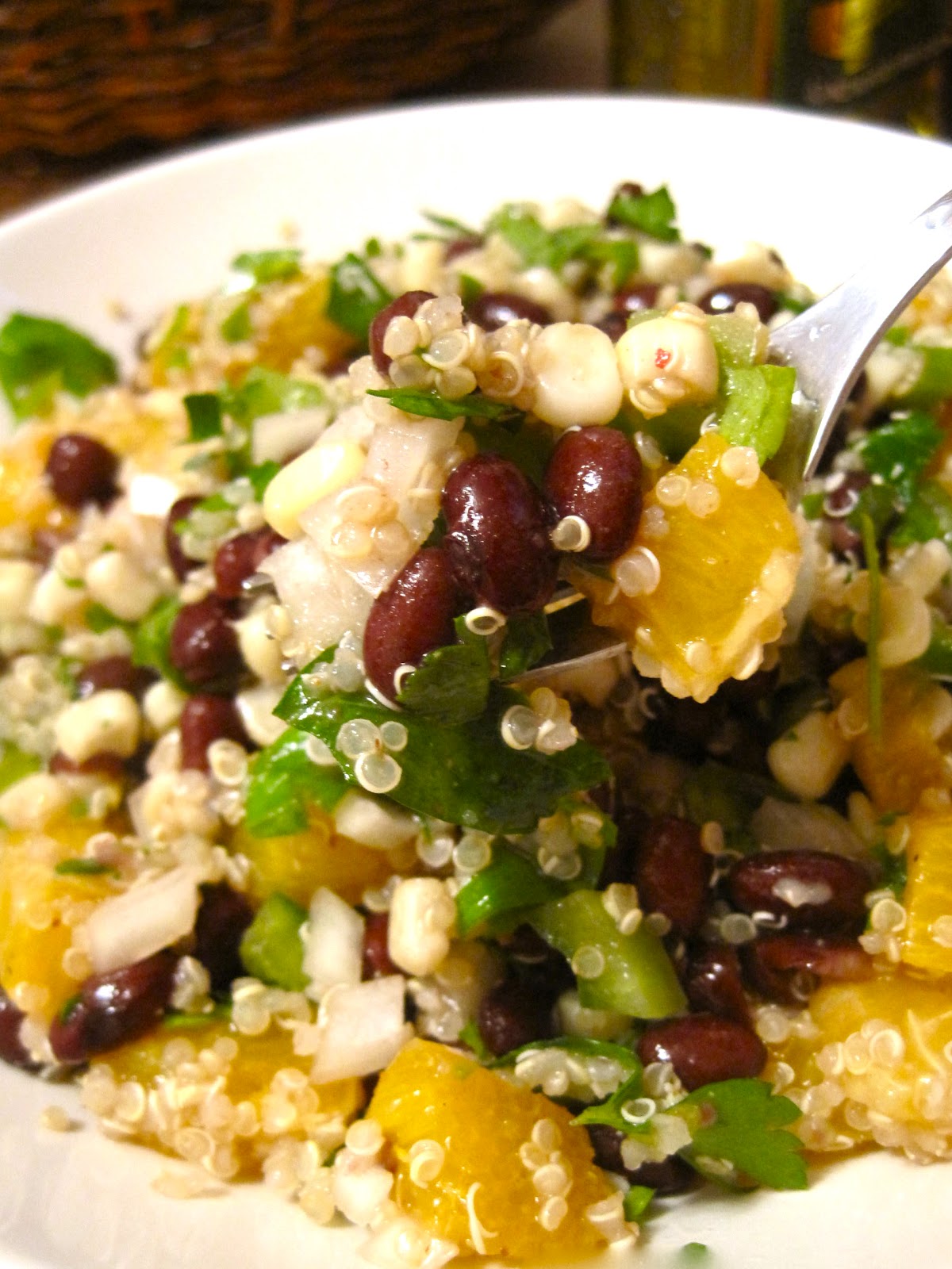 Kvell in the Kitchen Black Bean, Orange and Corn Quinoa Salad