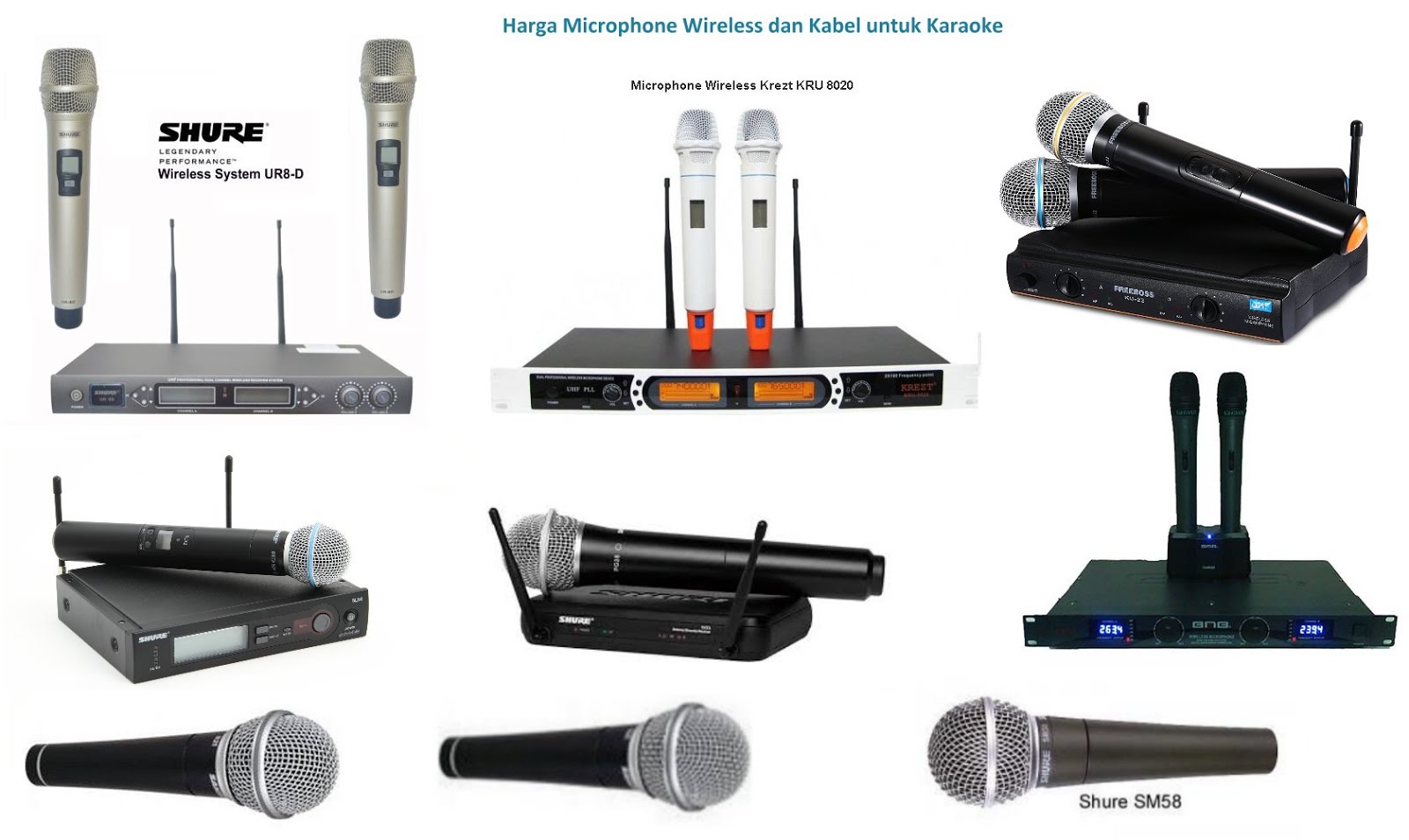 Harga dan Merk Microphone Bagus untuk Vocal Wireless dan Kabel