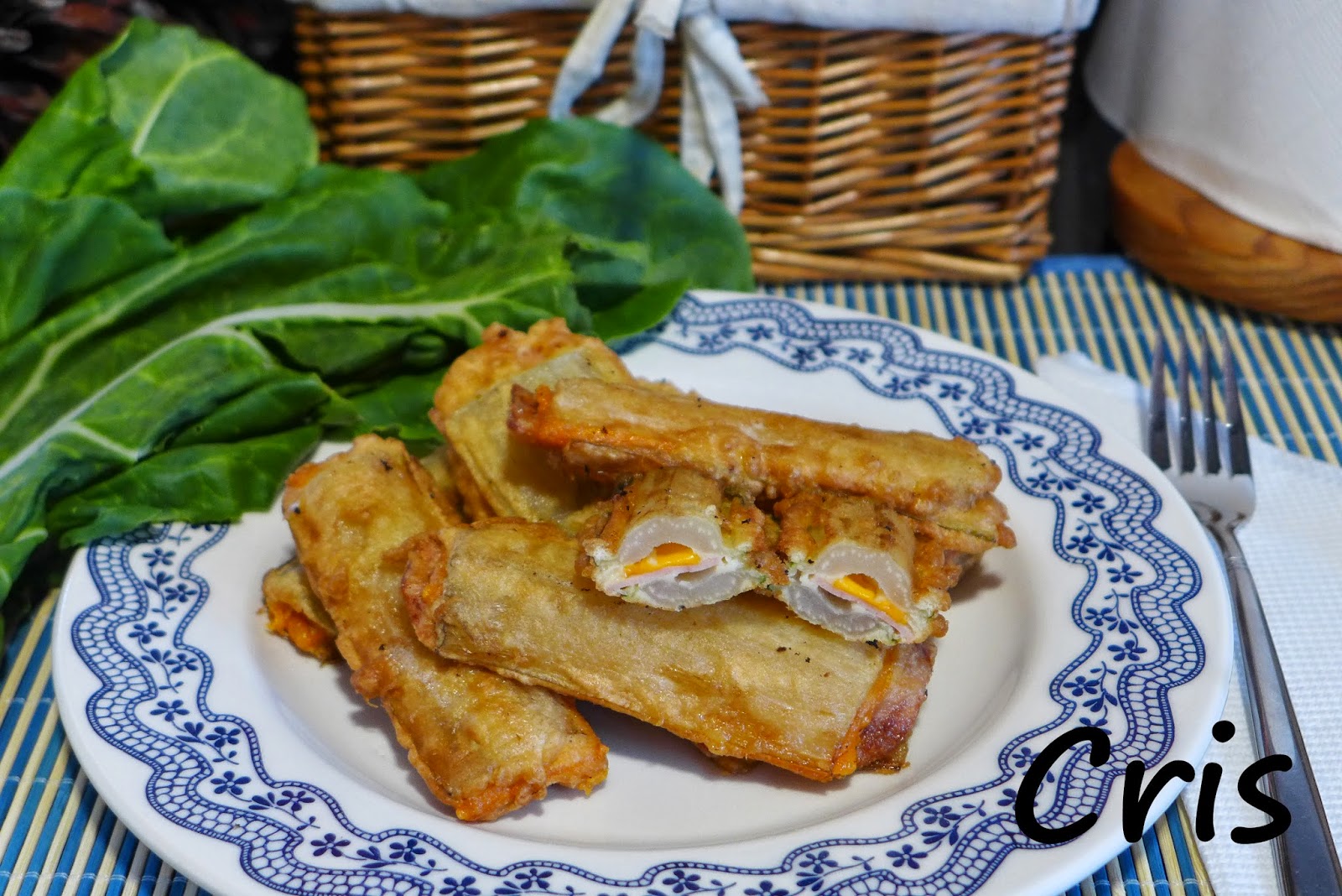 Pencas Rellenas De Jamón Y Queso Chedar
