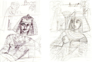 Two Gesture Drawings of Cleopatra two gestures of Cleopatra