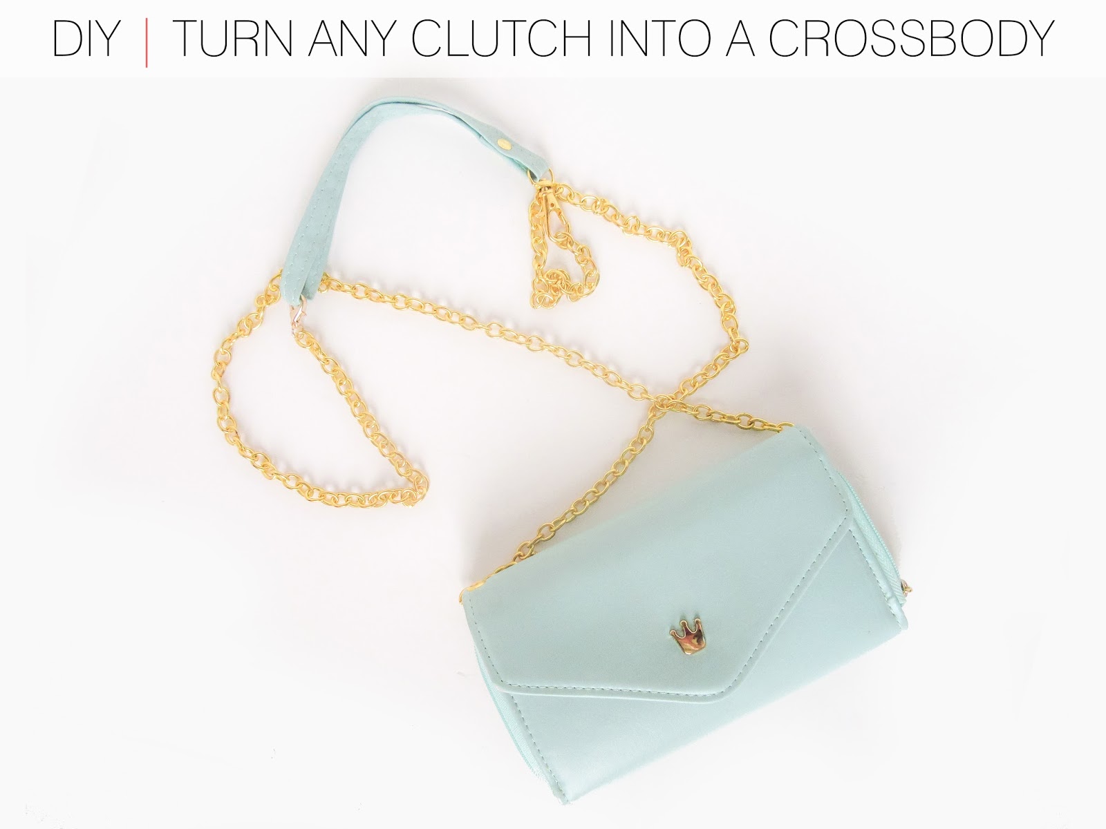 Cafe Craftea DIY Leather Chain Crossbody Bag Strap + Turn Any Clutch