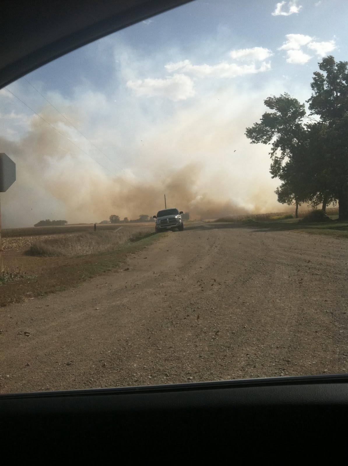 Fire in a field near Paton, IA Lautner Farms