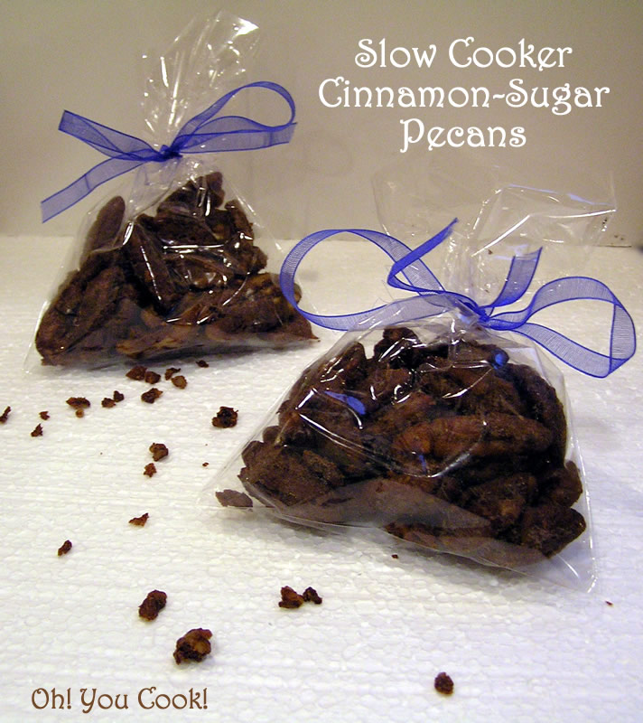 Slow Cooker CinnamonSugar Pecans for Purim or Valentine's Day