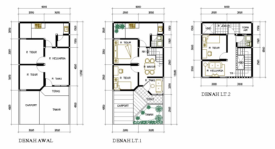 Denah Rumah Type 36 Minimalis Terbaru 2014
