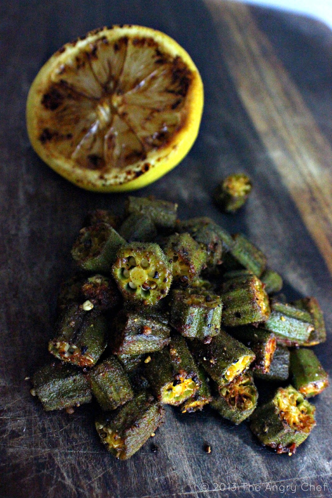 The Angry Chef Lemon Roasted Okra