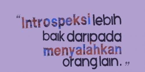 Instrospeksi Diri