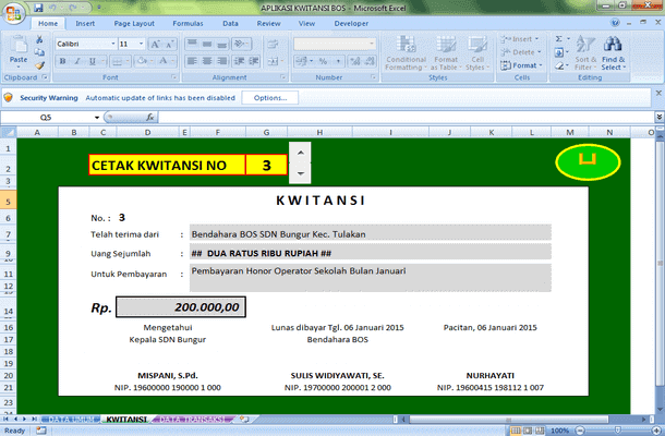 Aplikasi Kwitansi Bos Format Microsoft Excel