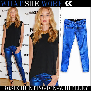 blue metallic jeans