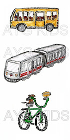 "Transportation - Bus, Train, Bicycle" (for AYG Kids)