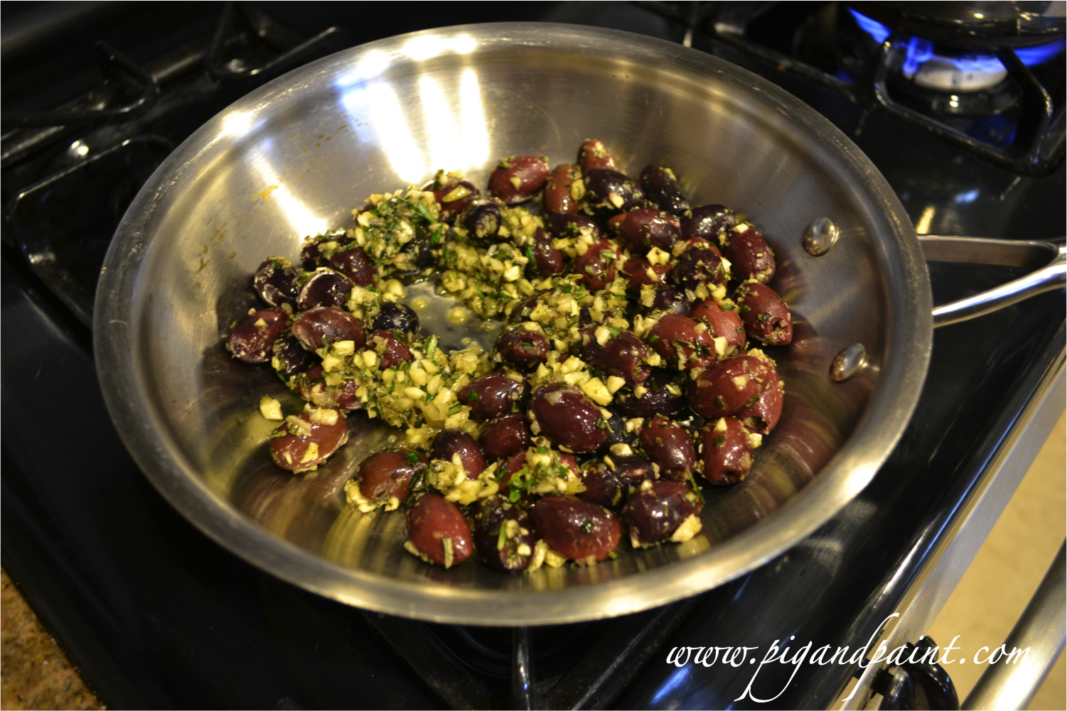 Warm Garlic Rosemary Olives