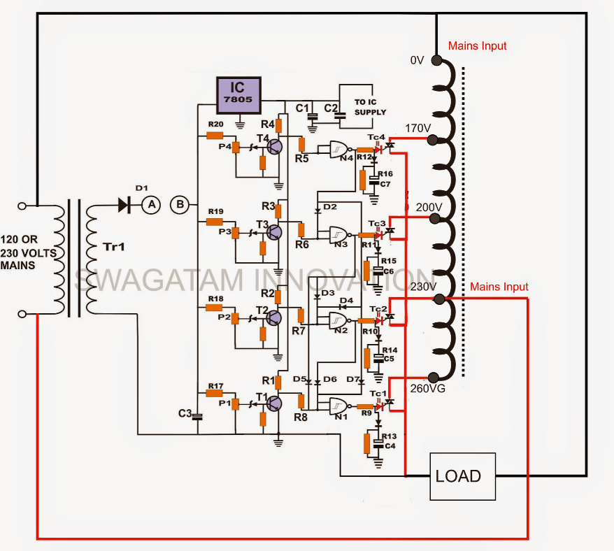 ac automatic voltage regulator circuit diagram zen diagram, circuit diagram