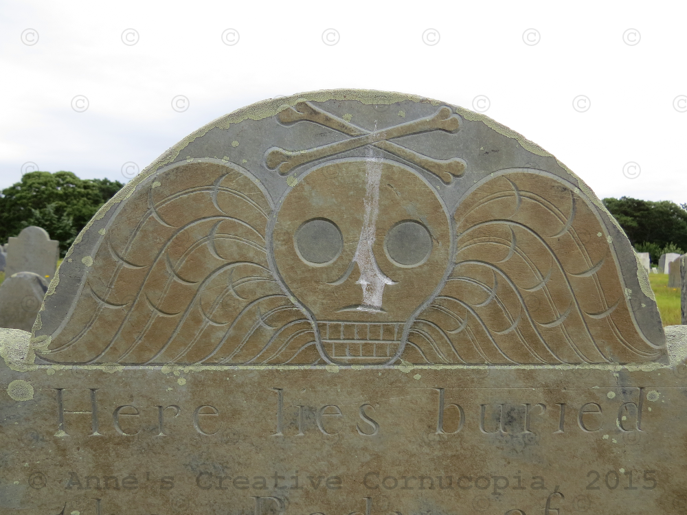 Anne's Creative Cornucopia Skull and Cross Bones Gravestones Photograph