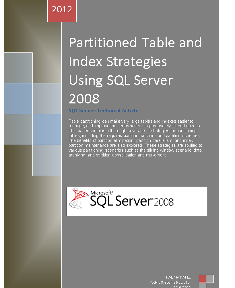 SQL SERVER TABLE AND INDEX PARTITION