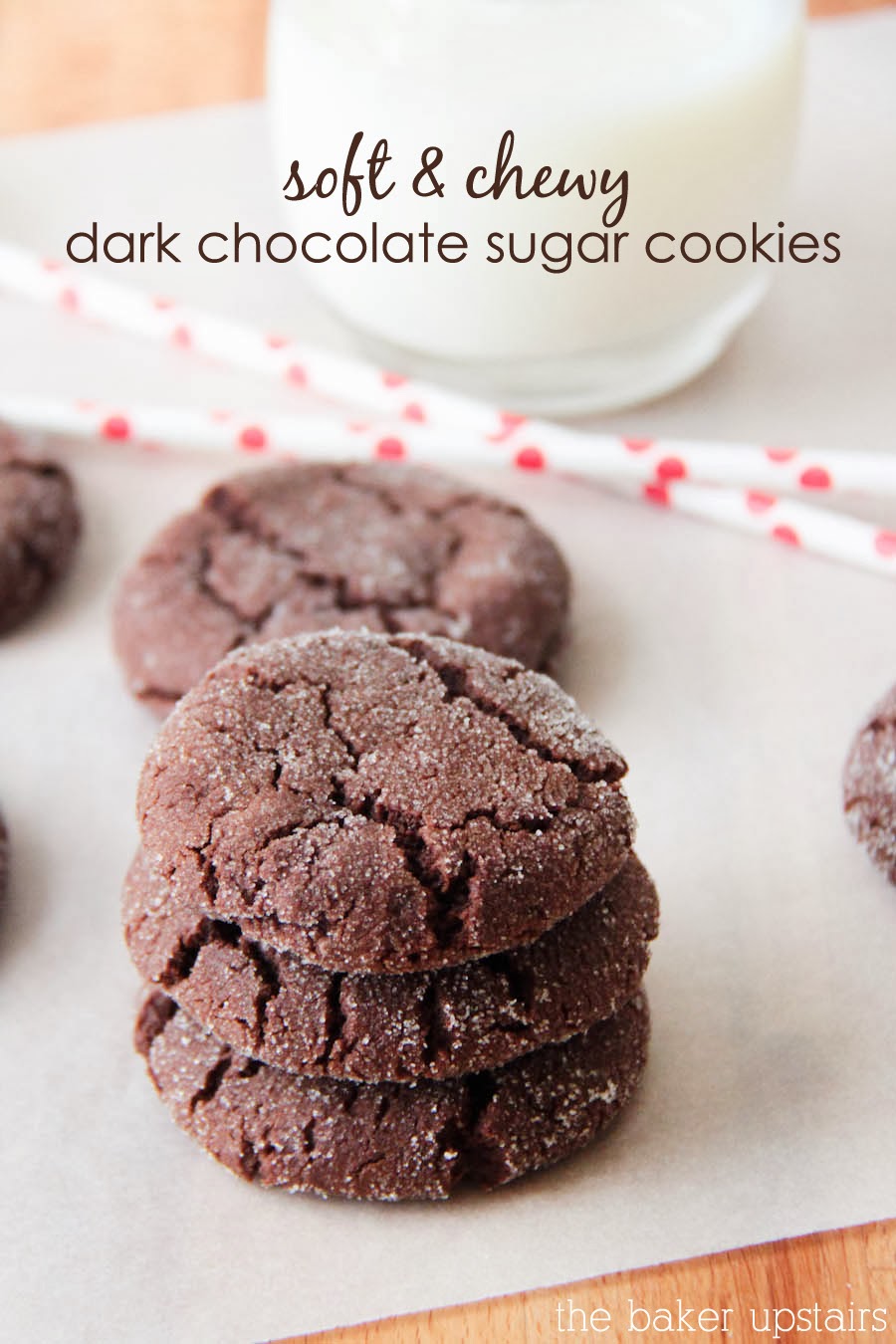 Soft and Chewy Dark Chocolate Sugar Cookies The Baker Upstairs