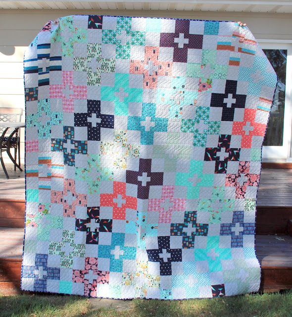 Check Plus Quilt made with Cotton and Steel fat quarters