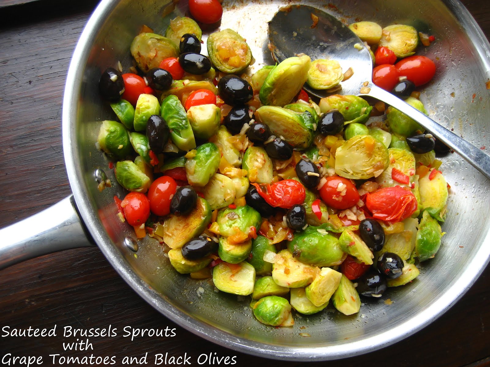Home Cooking In Montana Sauteed Brussels Sprouts with Grape Tomatoes
