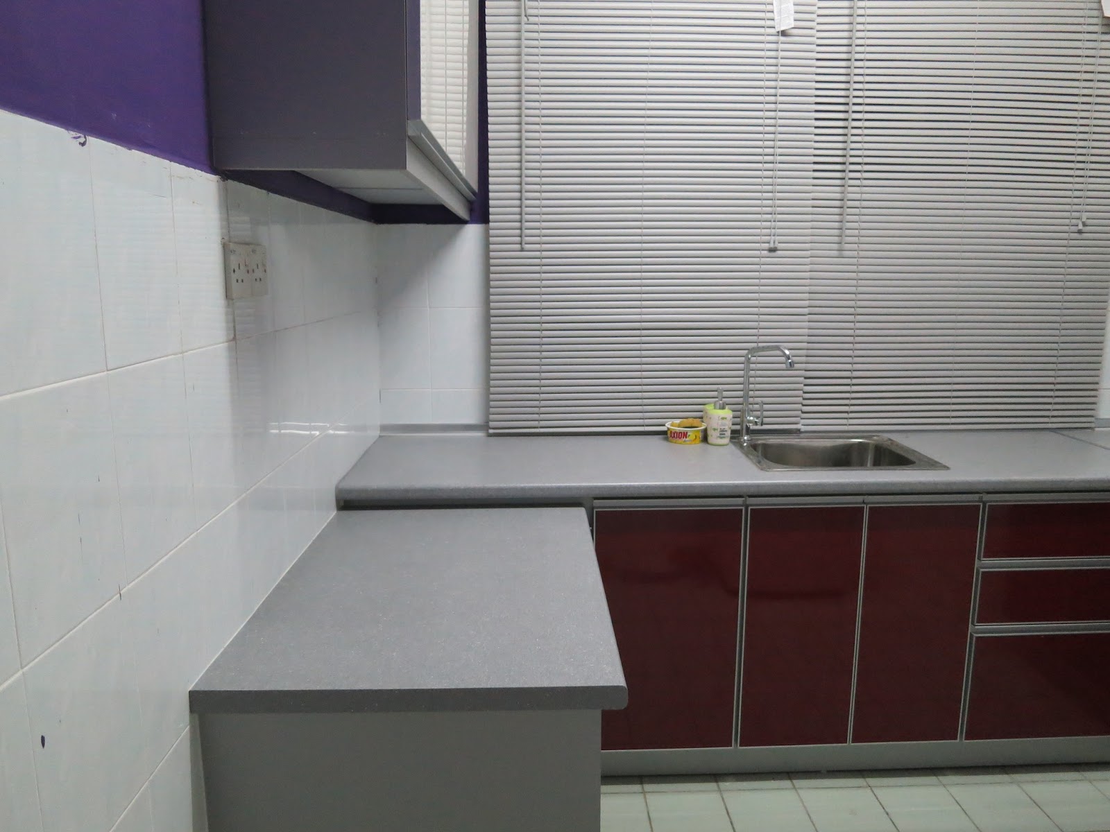Blind corner kitchen cabinet Sinki 1 bowl sebab kalau 2 bowl tak boleh suit dengan corner. Tu laa