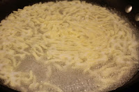 Spaetzle in simmering water