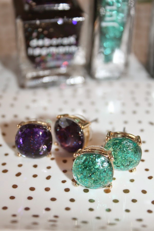 DIY Glittery Stud Earrings Sunny Days & Starry Nights