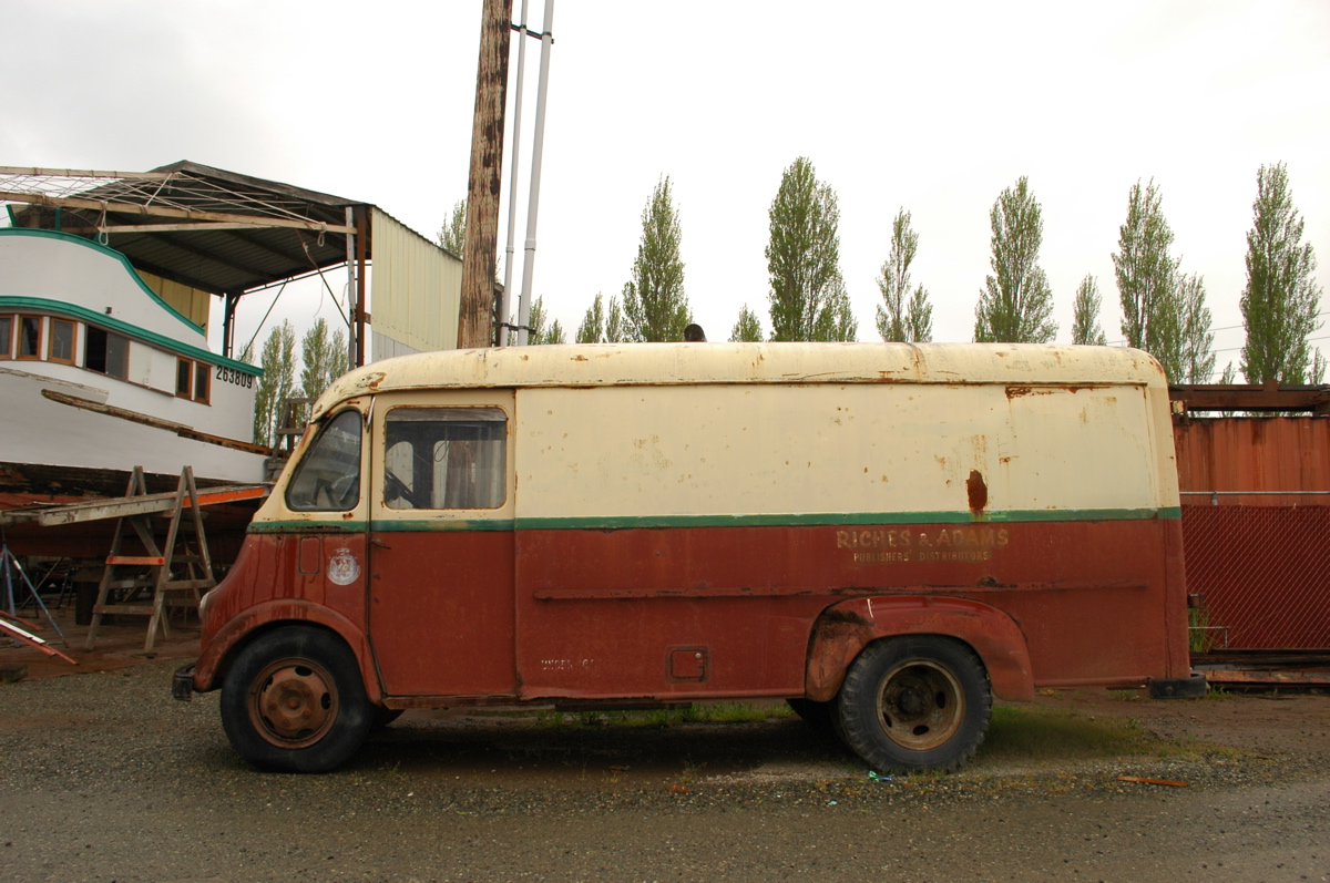 OLD PARKED CARS. 1958 International Harvester Metro Delivery Van.