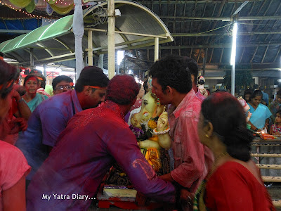 Ganpati idol being taken for visarjan