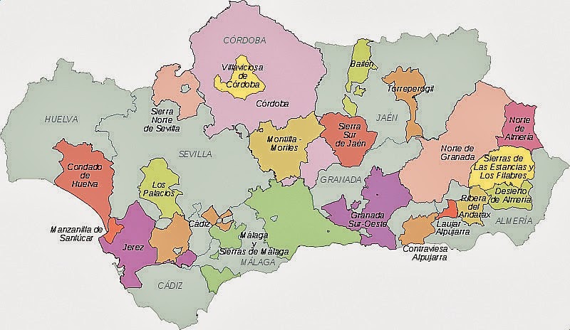 Mapa de España Geografía Política: Mapa de Andalucia Politico Geografia