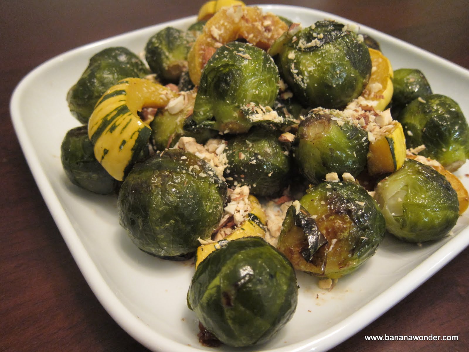 Banana Wonder Almond Oil Roasted Sprouts and Squash