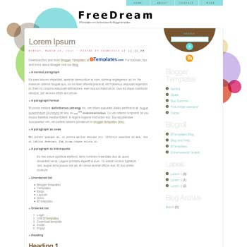 FreeDream blogger template. image slider blogger template.