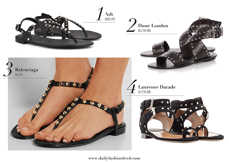 dune black studded sandals