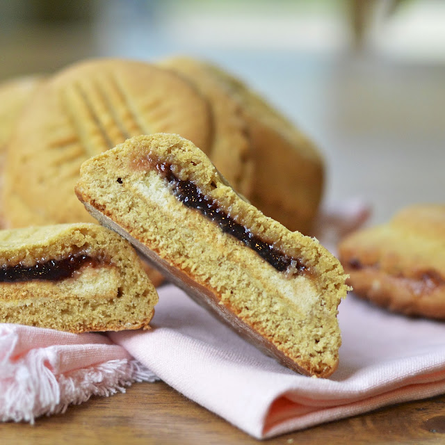 Double Stuffed Peanut Butter and Jelly Cookies Virtually Homemade