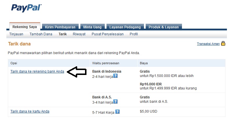 Cara withdraw ke paypal