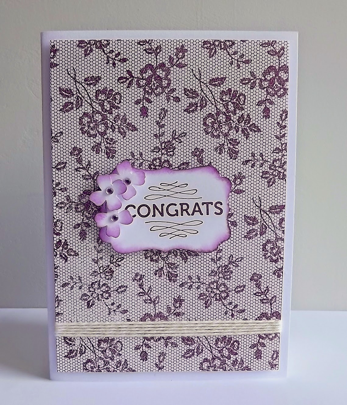Stampin Up! I love lace, blackberry bliss card 