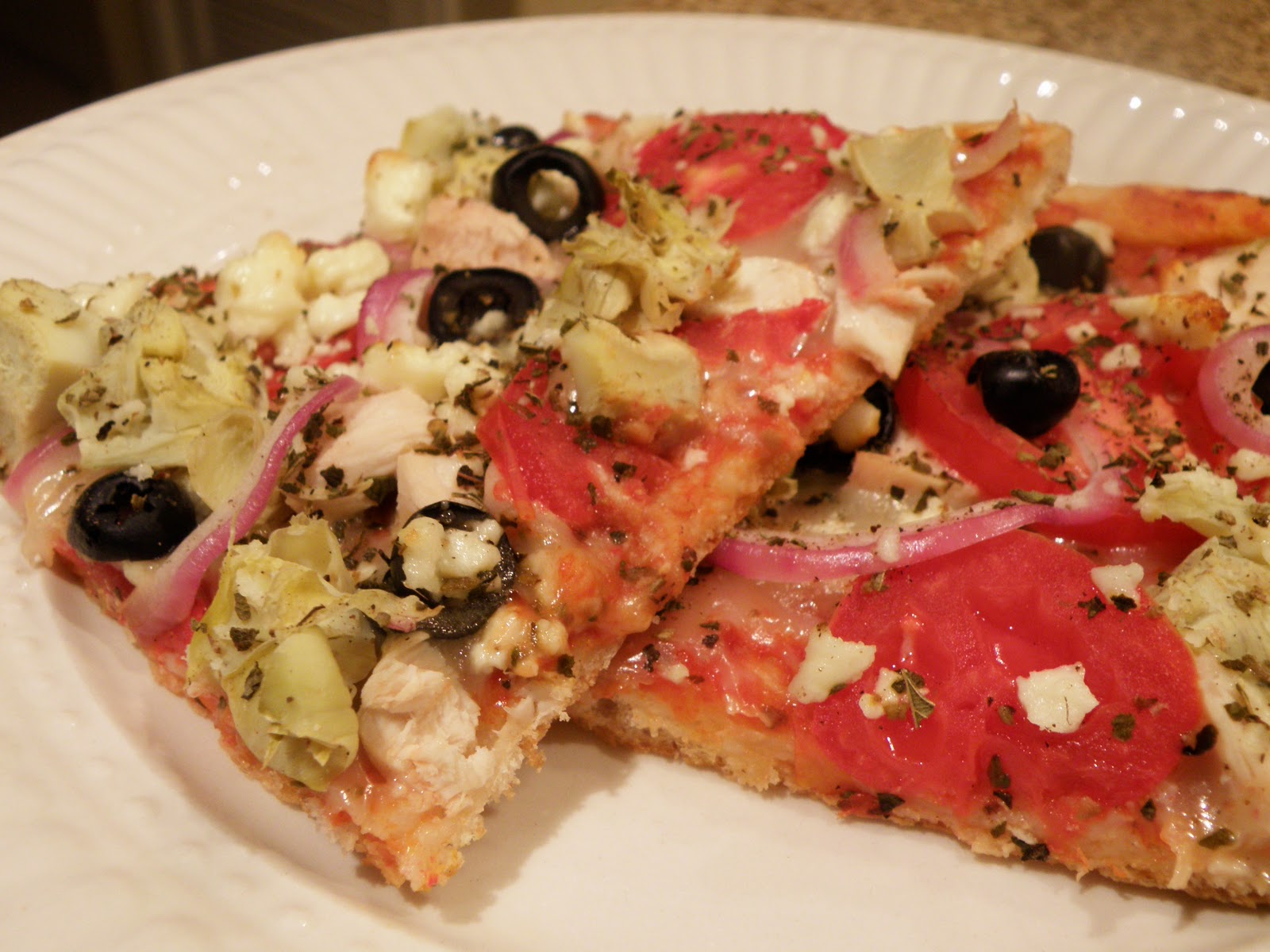 Kim's Concoctions Greek Pizza