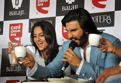 Sonakshi Sinha & Ranveer Promote Lootera at Cafe Coffee Day Photos