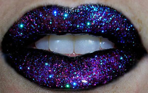 Glittery Purple Lip Art Makeup
