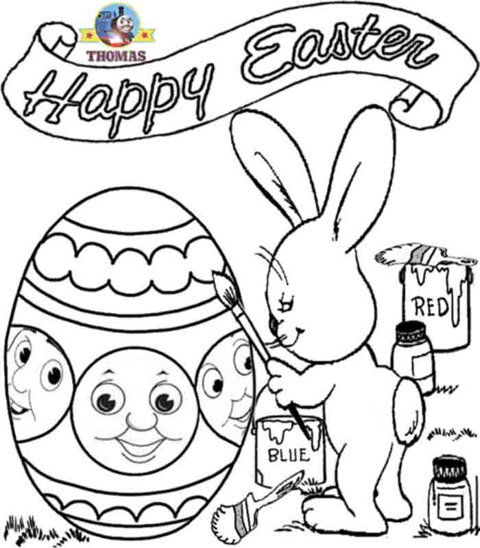 of Thomas and friends festive Easter coloring pictures printables page title=