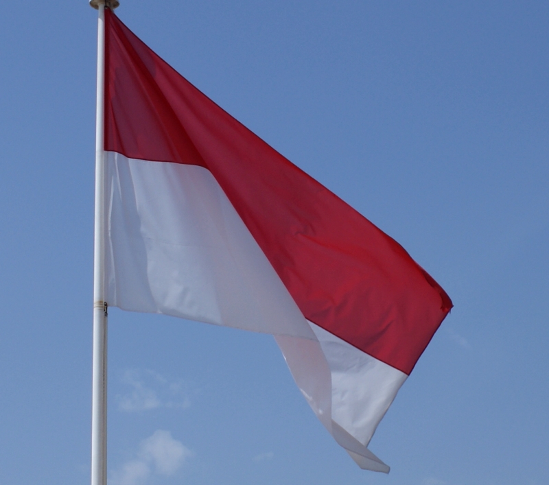 Monaco Flag And Indonesia Flag