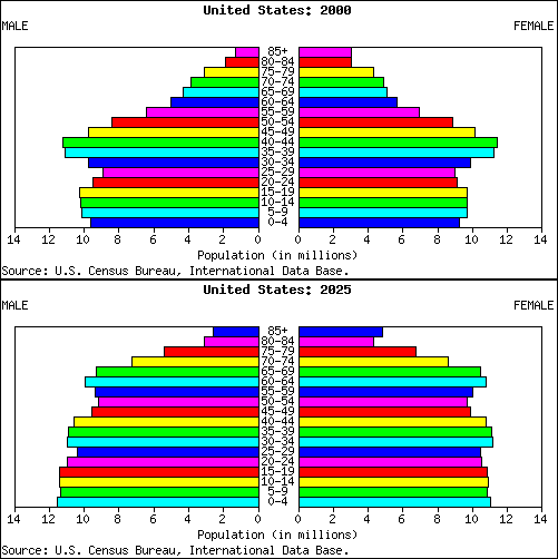 The Generation Above Me More Seniors than Ever Population Pyramids