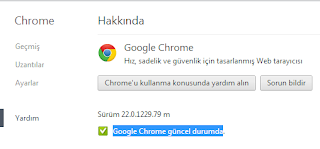 Google Chrome güncel durumda
